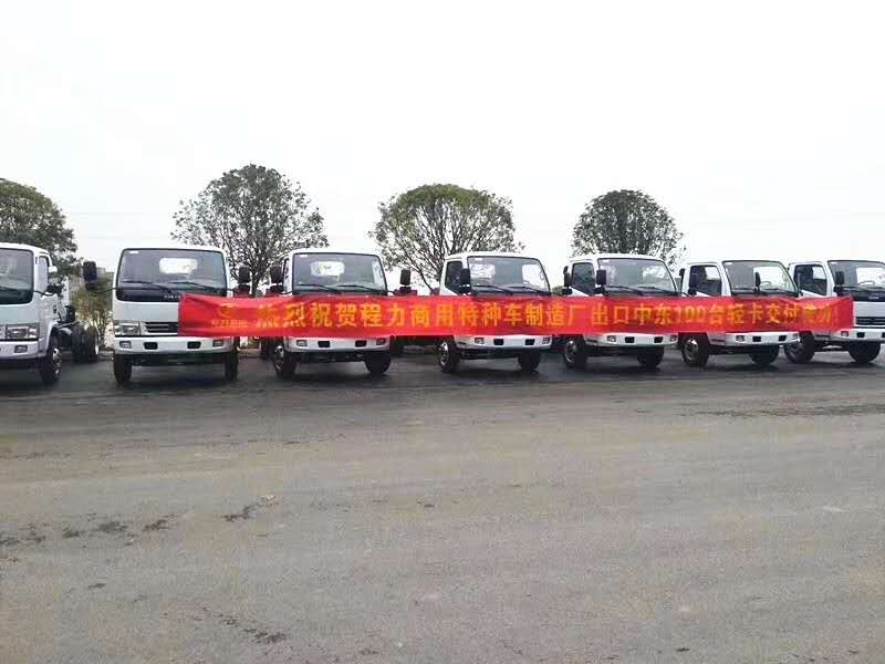 程力汽車(chē)100臺(tái)輕卡出口中東國(guó)家項(xiàng)目展示