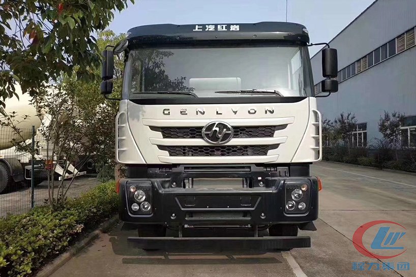 紅巖杰獅12方混凝土攪拌車(chē)正面圖